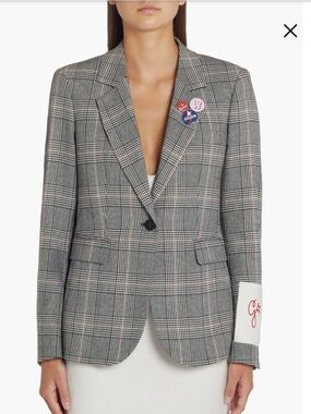 Golden Goose “Dune” Glen Plaid Virgin Wool Blend Blazer | Size 38 (size S)